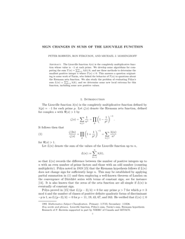 Sign Changes in the Sums of the Liouville Function