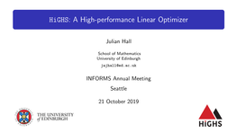 Highs: a High-Performance Linear Optimizer