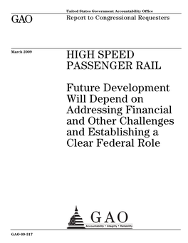 GAO-09-317 High Speed Passenger Rail