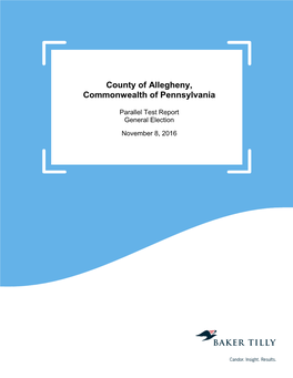 County of Allegheny, Commonwealth of Pennsylvania