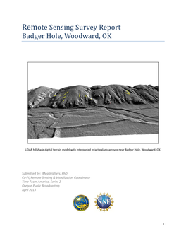 Remote Sensing Survey Report Badger Hole, Woodward, OK