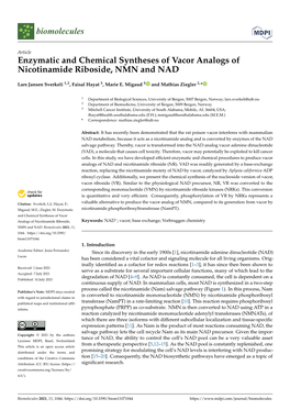 Enzymatic and Chemical Syntheses of Vacor Analogs of Nicotinamide Riboside, NMN and NAD