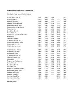 Fsw Service 96: Camelford - Wadebridge