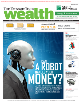 Robo-Advisers Take Over the Task of Financial Planning, Find out If You ALSO INSIDE