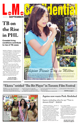 TB on the Rise in PHL Filipino Picnic Day in Milton
