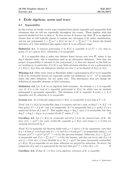 4Étale Algebras, Norm and Trace