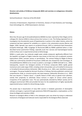 1 Structure and Activity of N-Nitroso Compounds (NOC)