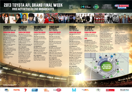 2013 Toyota Afl Grand Final Week FREE ACTIVITIES & LIVE BROADCASTS