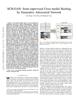 Semi-Supervised Cross-Modal Hashing by Generative Adversarial Network Jian Zhang, Yuxin Peng and Mingkuan Yuan