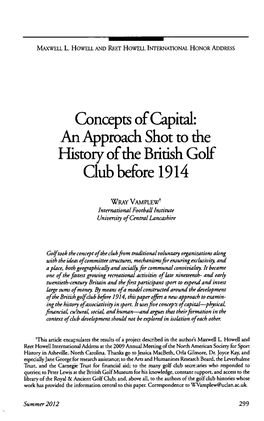 An Approach Shot to the History of the British Golf Club Before 1914