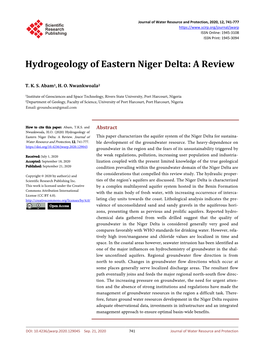 Hydrogeology of Eastern Niger Delta: a Review