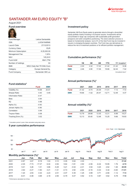 Santander AM Euro Equity B Factsheet LU EN