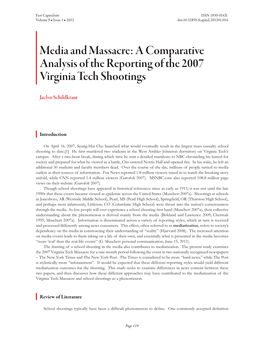 Media and Massacre: a Comparative Analysis of the Reporting of the 2007 Virginia Tech Shootings