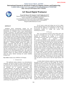 Iot Based Digital Wattmeter