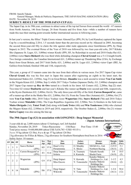 The 39Th Japan Cup (G1)