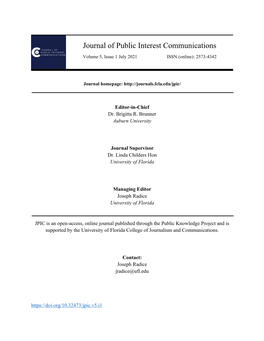 Journal of Public Interest Communications