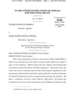 In the United States Court of Appeals for the Fifth Circuit