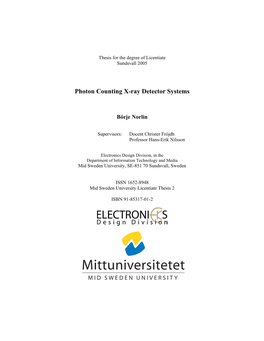 Photon Counting X-Ray Detector Systems