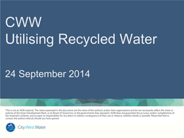 City West Water: Utilizing Recycled Water
