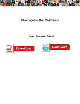 Cbm Cognitive Bias Modification