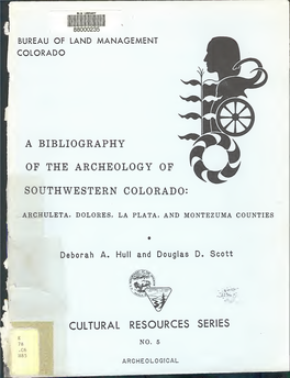 A Bibliography of the Archeology of Southwestern Colorado : Archuleta