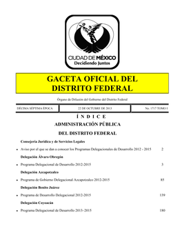 Gaceta Oficial Del Distrito Federal