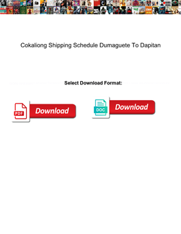 Cokaliong Shipping Schedule Dumaguete to Dapitan