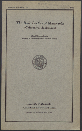 The Bark Beetles of Minnesota (Coleoptera: Scolytidae)