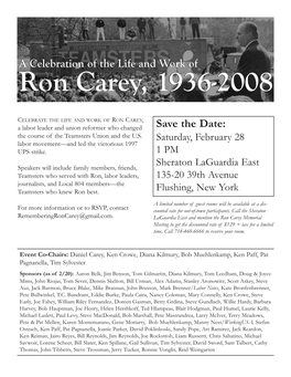 Ron Carey, 1936-2008 Ron Carey, 1936-2008