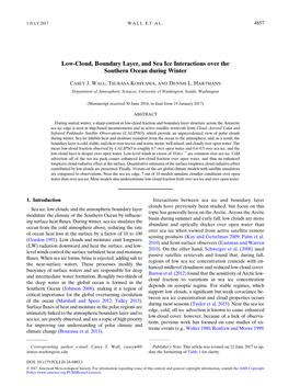 Low-Cloud, Boundary Layer, and Sea Ice Interactions Over the Southern Ocean During Winter