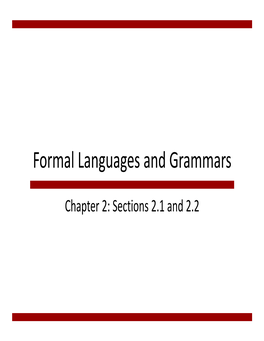 Formal Languages and Grammars