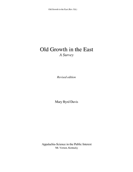 Old Growth in the East, a Survey