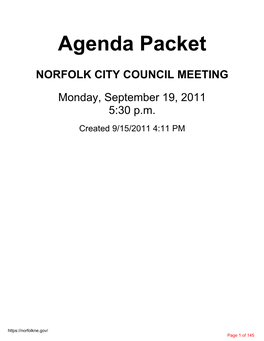 City Council Agenda Packet September 19, 2011