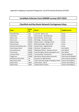Candidate Schemes from SANNER Surveys 2017-2019 Classified And