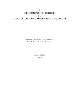 A Student's Handbook of Laboratory Exercises In