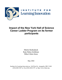 Impact of the New York Hall of Science Career Ladder Program on Its Former Participants