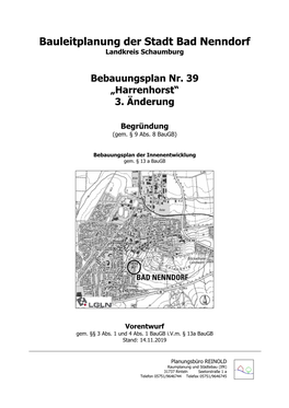 Bebauungsplan Nr. 39 Harrenhorst 3. Änderung Begründung VORENTWURF