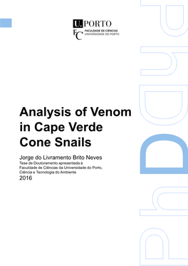 Analysis of Venom in Cape Verde Cone Snails
