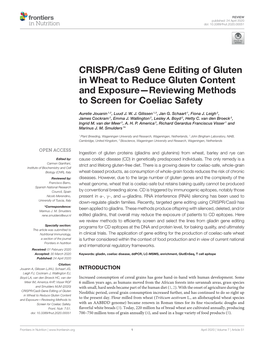 CRISPR/Cas9 Gene Editing of Gluten in Wheat to Reduce Gluten Content and Exposure—Reviewing Methods to Screen for Coeliac Safety