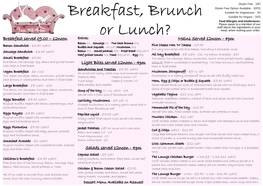 Breakfast and Lunch Menu