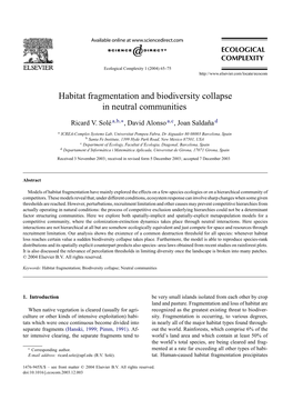 Habitat Fragmentation and Biodiversity Collapse in Neutral Communities