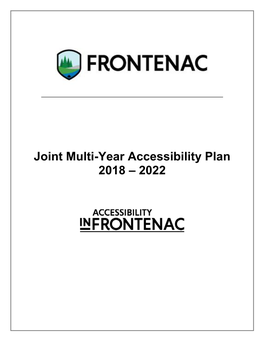 Joint Multi-Year Accessibility Plan 2018 – 2022