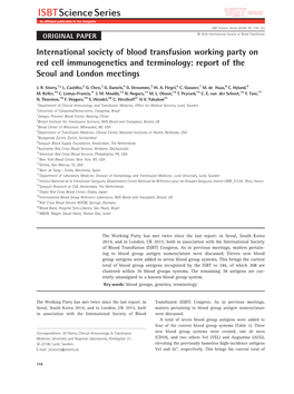 Report of the Seoul and London Meetings