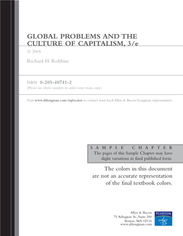 GLOBAL PROBLEMS and the CULTURE of CAPITALISM, 3/E © 2005 Richard H