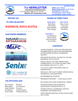 IHS Newsletter January 2020 the INTERNATIONAL HYDROFOIL SOCIETY