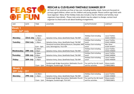 REDCAR & CLEVELAND TIMETABLE SUMMER 2019 Week 1 22Nd