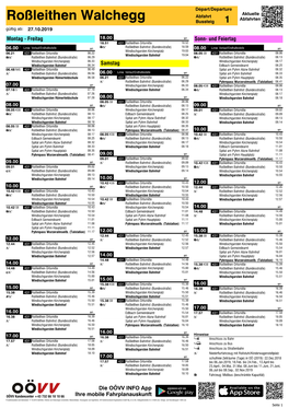 Roßleithen Walchegg Bussteig 1 Gültig Ab: 27.10.2019 3 3