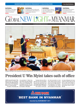 President U Win Myint Takes Oath of Office
