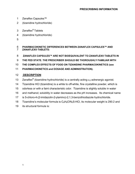 Tizanidine Hydrochloride)