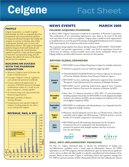 Celgene Fact Sheet